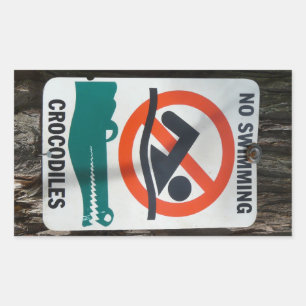 Funny NO SWIMMING Warning Sign Rechteckiger Aufkleber