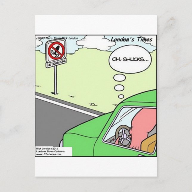 Funny No Tintenfisch Zone Postkarte (Vorderseite)