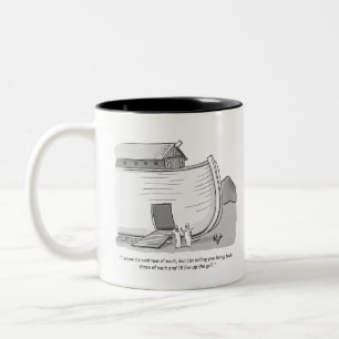 Funny Noahs Ark Grill Cartoon Spaß Zweifarbige Tasse