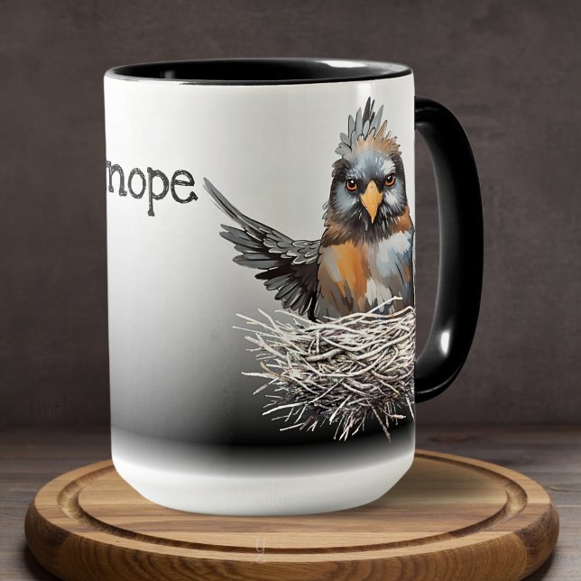 Funny Nope Bird Painting Sarcastic Kaffeetasse (Von Creator hochgeladen)