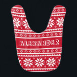 Funny Nordic Christmas Sweater Muster Baby Bib Babylätzchen<br><div class="desc">Das schöne Nordic Pullover Muster Baby Bib für Junge oder Mädchen. Niedliche Weihnachtsgeschenkidee für Neugeborene,  junge Mutter,  etc. Winterurlaubsgestaltung personalisiert mit Namen,  Weihnachten Gruß oder Zitat.</div>