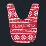 Funny Nordic Christmas Sweater Muster Baby Bib Babylätzchen<br><div class="desc">Das schöne Nordic Pullover Muster Baby Bib für Junge oder Mädchen. Niedliche Weihnachtsgeschenkidee für Neugeborene,  junge Mutter,  etc. Winterurlaub-Design. personalisiert mit Namen,  Weihnachten Gruß oder Zitat.</div>