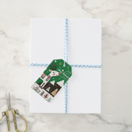 Funny Nordic Reindeer Pattern Geschenkanhänger