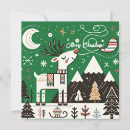 Funny Nordic Reindeer Pattern Karte