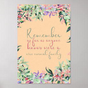 Funny Normal Family Zitat Poster