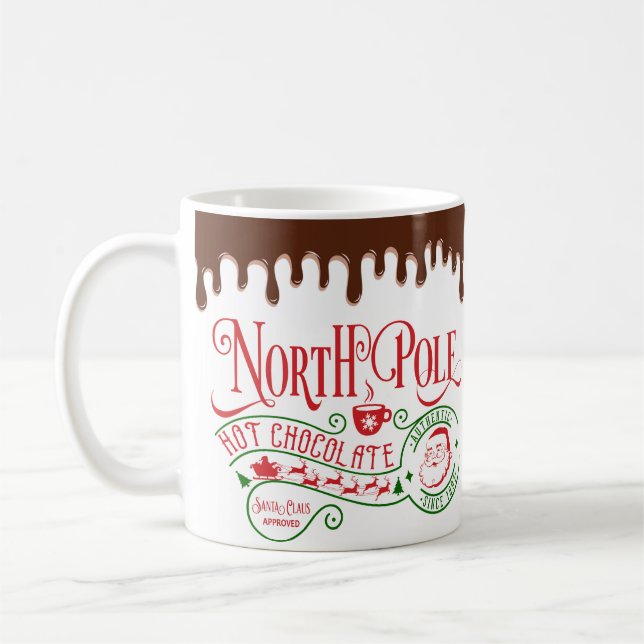 Funny North Pole Heiße Schokolade Weihnachten Kaffeetasse (Links)