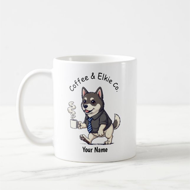 Funny Norwegian Elkhound Dog Business Suit Coffee  Kaffeetasse (Links)