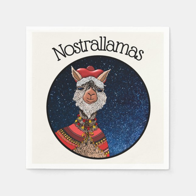 Funny Nostrallamas Nostradamus Llama Pun Halloween Serviette (Vorderseite)