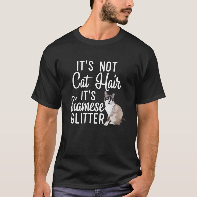 Funny Not Cat Hair Es ist siamischer Glitzer Cat M T-Shirt (Vorderseite)