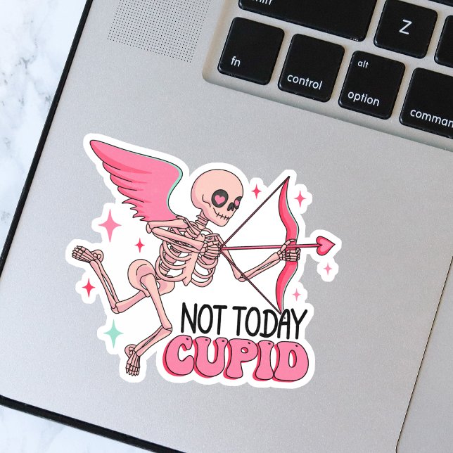 Funny not Today Cupid Skelett Anti-Valentin Aufkleber (Von Creator hochgeladen)