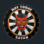 Funny Not Today Satan Dartboard Dartscheibe<br><div class="desc">Personalisieren Sie dieses devilisatorische Dartboard mit einem personalisierten Gruß. Entworfen für Sie von BlackBerry Boulevard.</div>