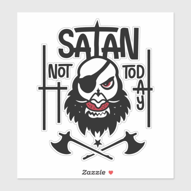 Funny not Today Satan - Gefangen Aufkleber (Blatt)