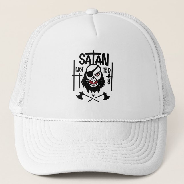Funny not Today Satan - Gefangen Truckerkappe (Vorderseite)