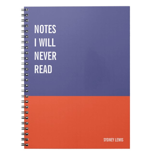 Funny Notebook, Humorvolles Writing Pad Journal, H Notizblock (Vorderseite)