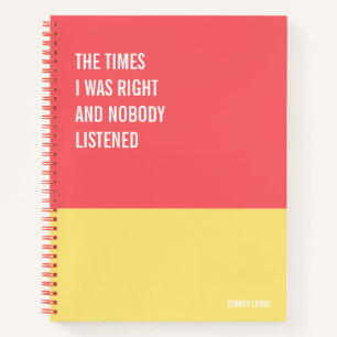Funny Notebook, Humorvolles Writing Pad Journal, H Notizbuch