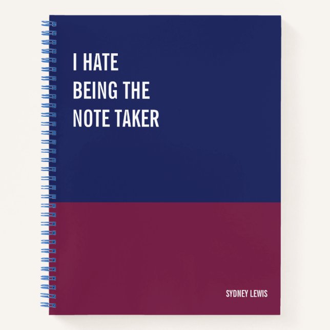 Funny Notebook, Humorvolles Writing Pad Journal, H Notizbuch (Vorderseite)