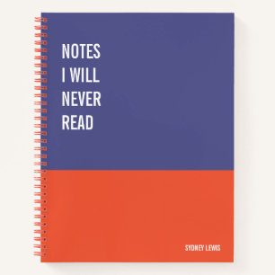Funny Notebook, Humorvolles Writing Pad Journal, H Notizbuch