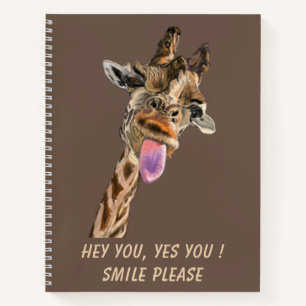 Funny Notebook mit spielerischer Giraffe - Custom Notizbuch