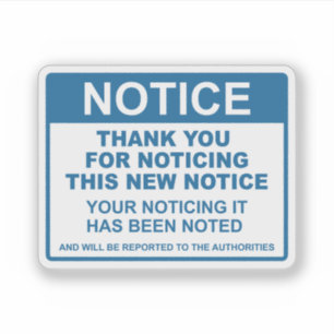 Funny Notice Vielen Dank für Ihre Bemerkung Aufkleber