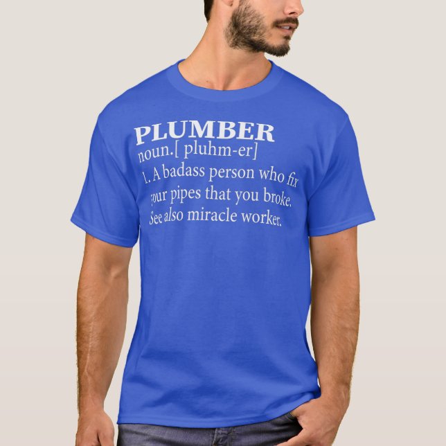 Funny Noun Plumbing Definition Cooler Klempner T-Shirt (Vorderseite)