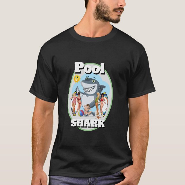 Funny Novelle POOL SHARK Billiards 8 Ball T-Shirt (Vorderseite)