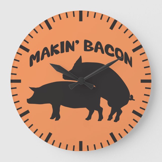 Funny Novelty Bacon Wanduhr (Vorderseite)