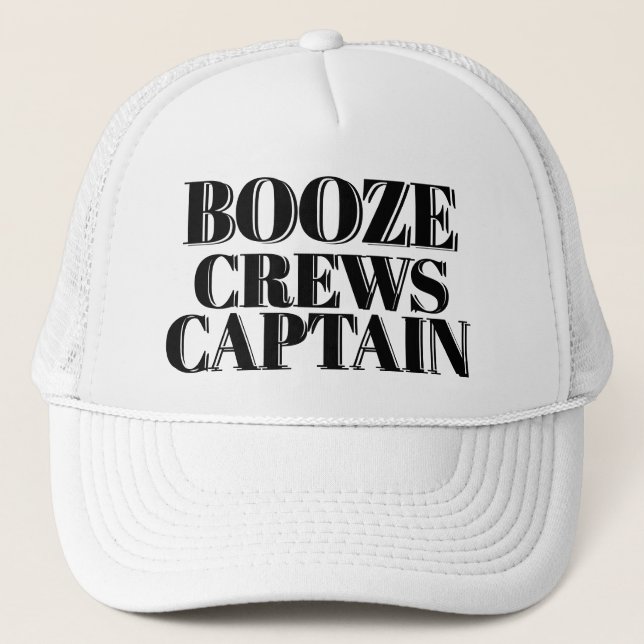 Funny Novelty Baseball Geschenk BOOZE CREWS CAPTAN Truckerkappe (Vorderseite)
