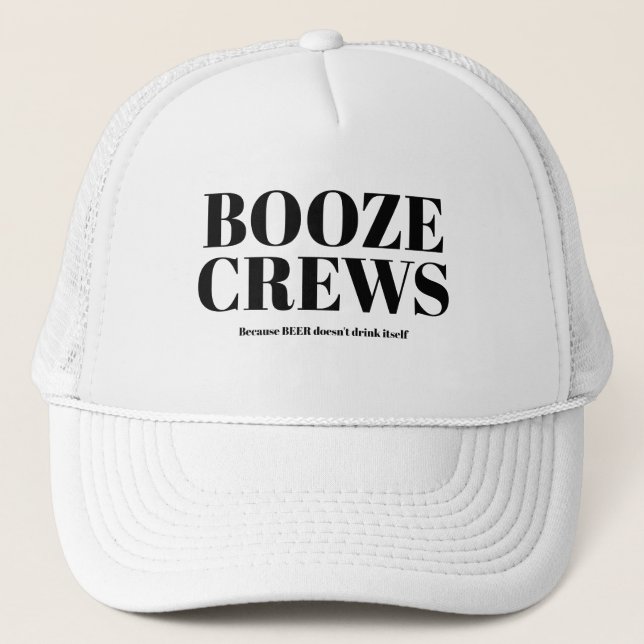 Funny Novelty Baseball Geschenk Idee BOOZE CREWS Truckerkappe (Vorderseite)