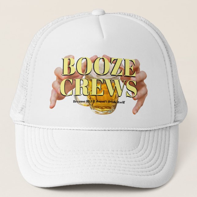 Funny Novelty Baseball Geschenk Idee BOOZE CREWS W Truckerkappe (Vorderseite)