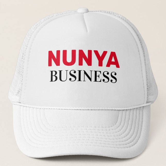 Funny Novelty Baseball NUNYA Business Truckerkappe (Vorderseite)