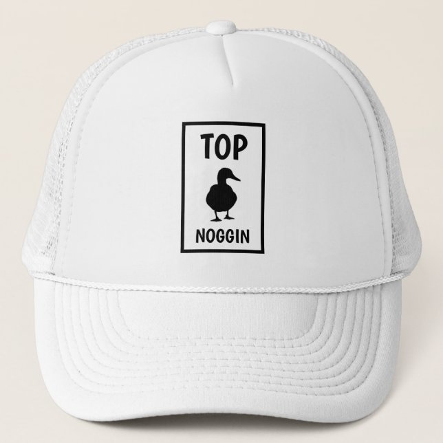 Funny Novelty Baseball TOP NOGGIN Truckerkappe (Vorderseite)