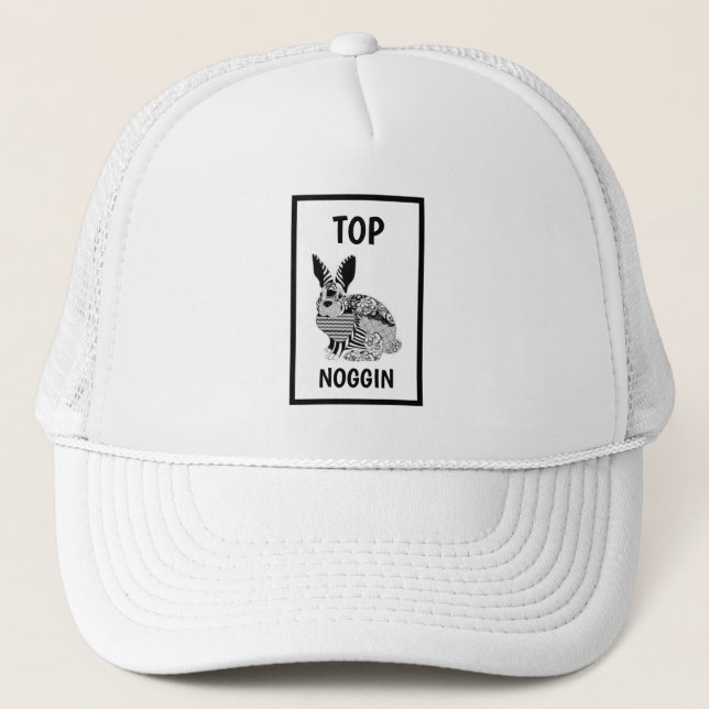Funny Novelty Baseball TOP NOGGIN Truckerkappe (Vorderseite)