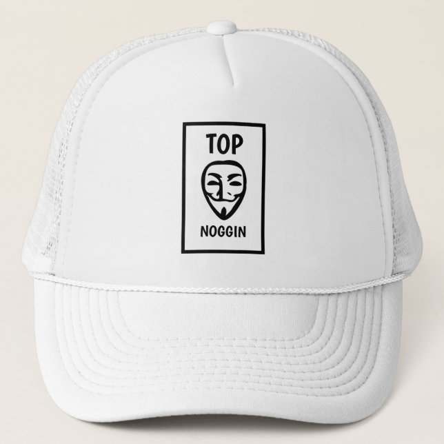 Funny Novelty Baseball TOP NOGGIN Truckerkappe (Vorderseite)
