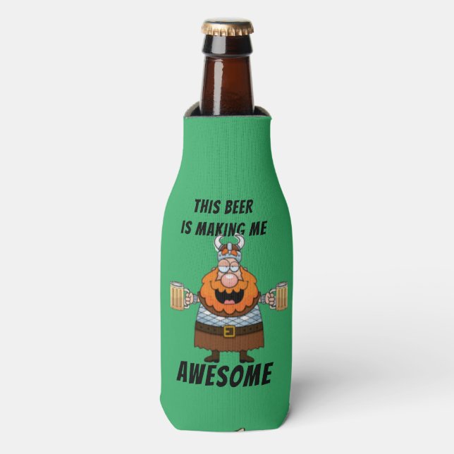 Funny Novelty Birthday Gift Joke Beer - WARRIOR Flaschenkühler (Flaschenvorderseite)