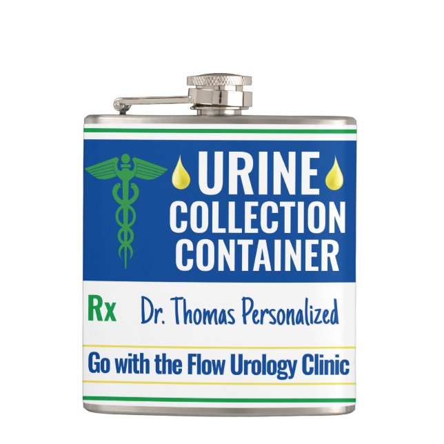 Funny Novelty Doctor Nurse Urine Collection Custom Flachmann (Vorderseite)