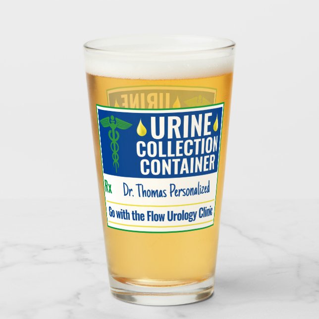Funny Novelty Doctor Nurse Urine Collection Custom Glas (Vorne (Gefüllt))