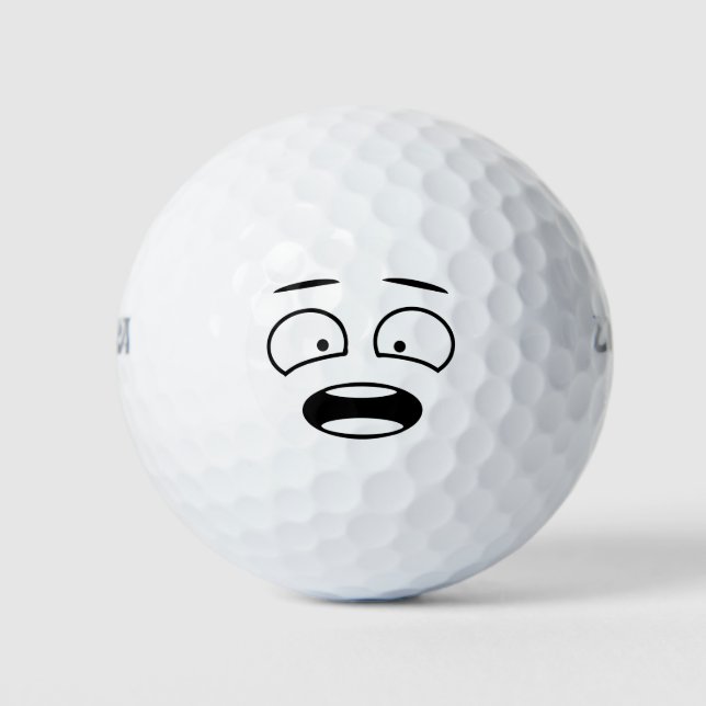 Funny Novelty erschreckt Gesicht Emoji Golfball (Vorderseite)
