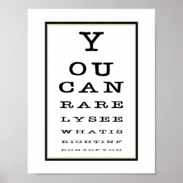 Funny Novelty Eye Test Chart Typografy Poster