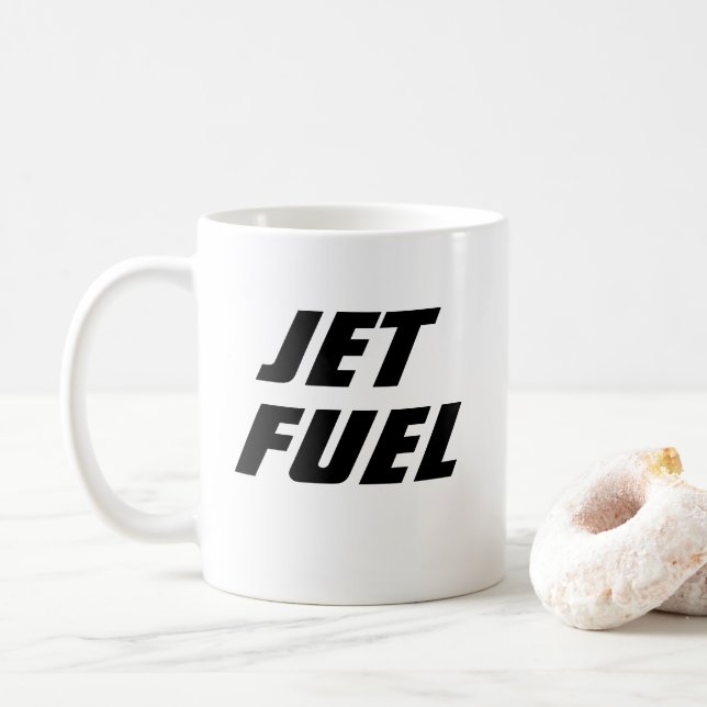 Funny Novelty Gift Idee JET FUEL Kaffee Tasse (Mit Donut)