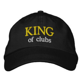 FUNNY Novelty Golf Accessories KING OF CLUBS Bestickte Baseballkappe