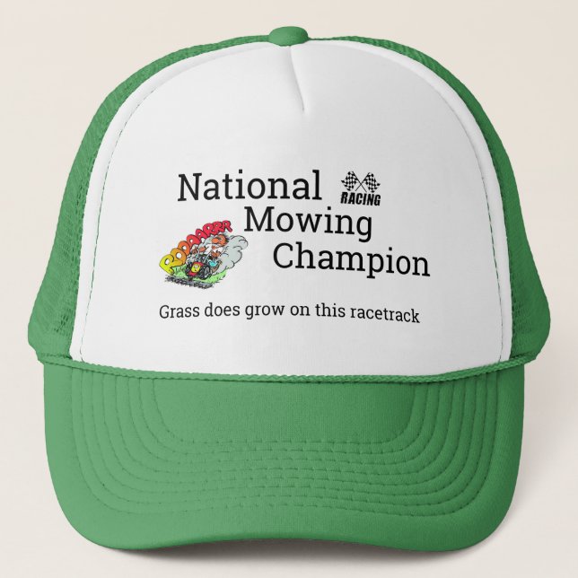 Funny Novelty Graphic NATIONAL MOWING CHAMPION Truckerkappe (Vorderseite)