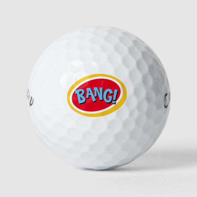Funny Novelty Large Print Bang Golfball (Vorderseite)