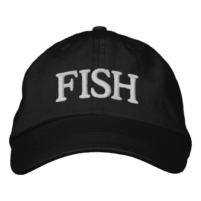 Funny Novelty Mens Fashion Style FISH Bestickte Baseballkappe (Vorderseite)