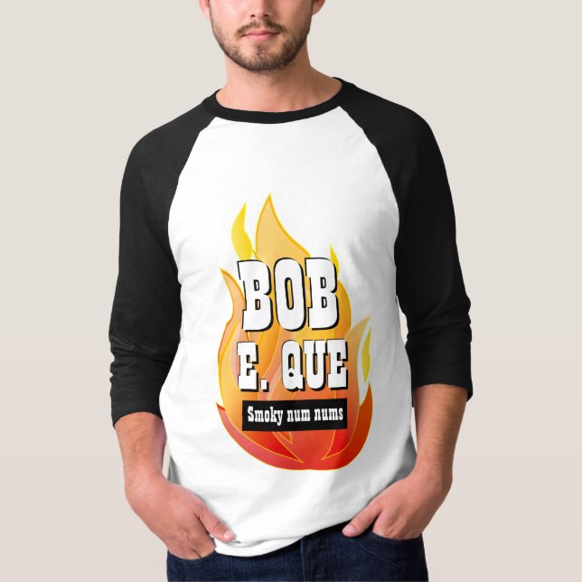 Funny Novelty Mens Grilling Gear BOB E QUE T-Shir T-Shirt (Vorderseite)