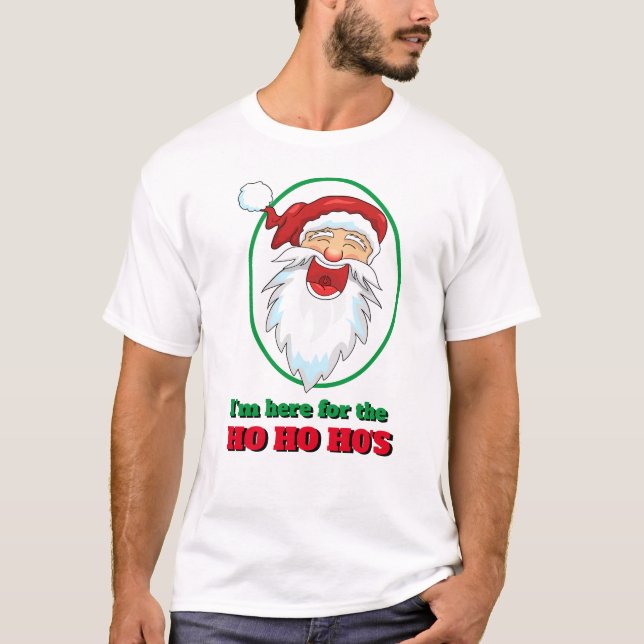 Funny Novelty Weihnachten bin ich hier SANTA HO HO T-Shirt (Vorderseite)