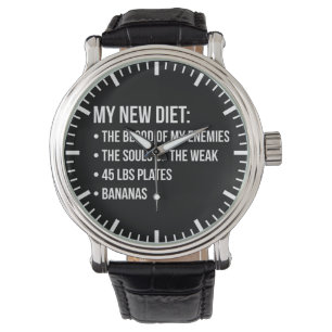 Funny Novelty Workout Spaß - My New Diet - Gym Armbanduhr