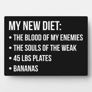 Funny Novelty Workout Spaß - My New Diet - Gym Fotoplatte