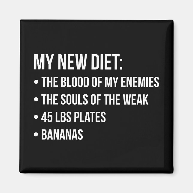 Funny Novelty Workout Spaß - My New Diet - Gym Magnet (Vorne)