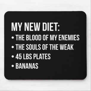 Funny Novelty Workout Spaß - My New Diet - Gym Mousepad