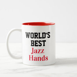 Funny Novelty WORLD'S BEST JAZZ HANDS Zweifarbige Tasse